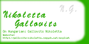 nikoletta gallovits business card